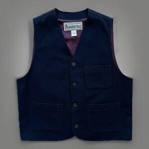 Vintage Aeropostale Wool Vest Medium Navy Casual Outerwear New York